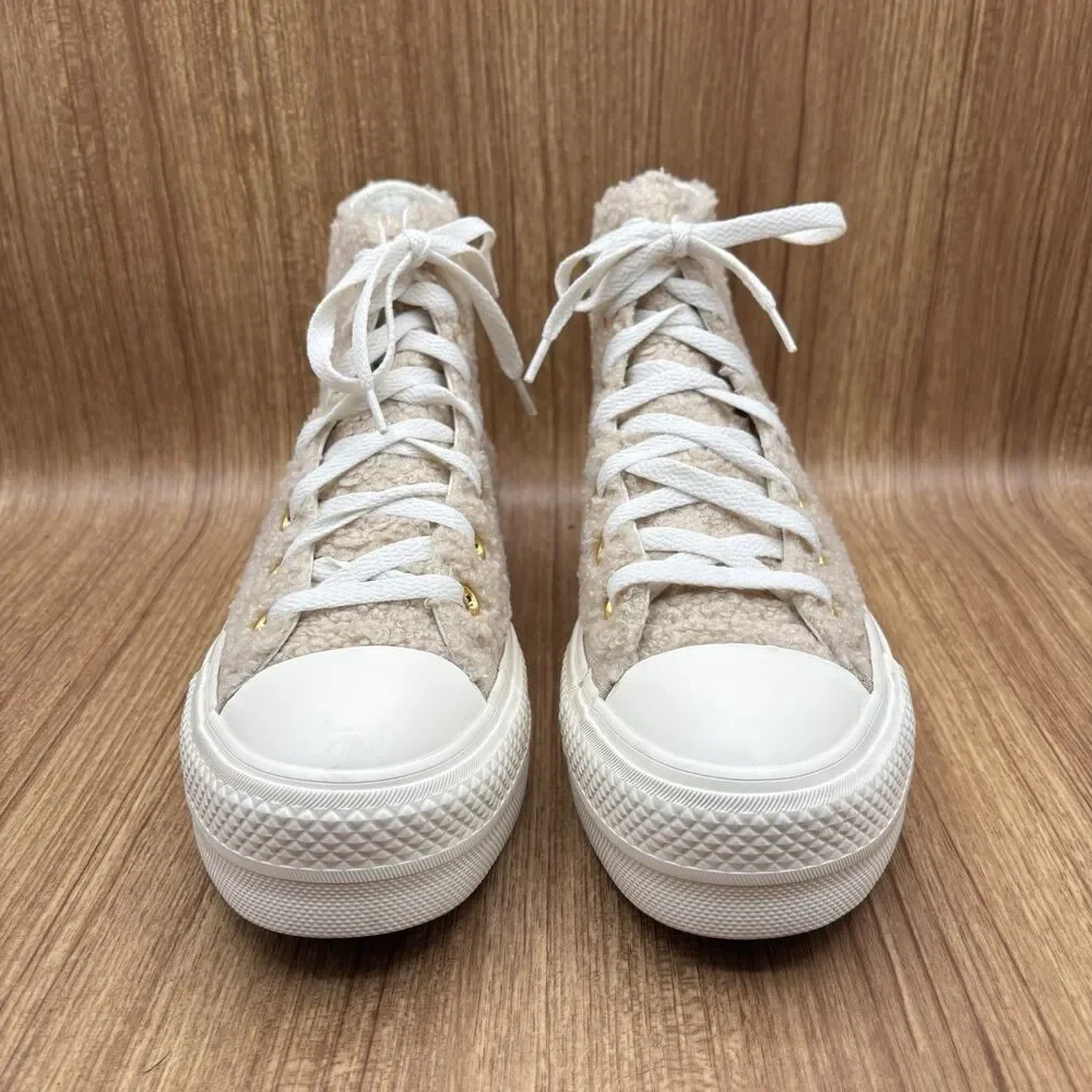 Converse Chuck Taylor All Star Platform High 'Cozy Club' Beige Sneaker Women 8.5